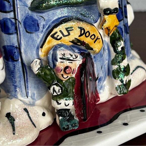 Santa's Workshop Blue Sky Clay Works by Heather Goldminc Tealight Holder 2002 - Picture 11 of 16